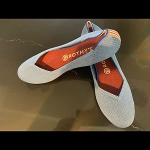 RARE! Rothys the flat indigo mini stripe size 9